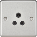 Knightsbridge MLA CL5ABC 5A Unswitched Socket - Rounded Edge Brushed Chrome Finish with Black Insert