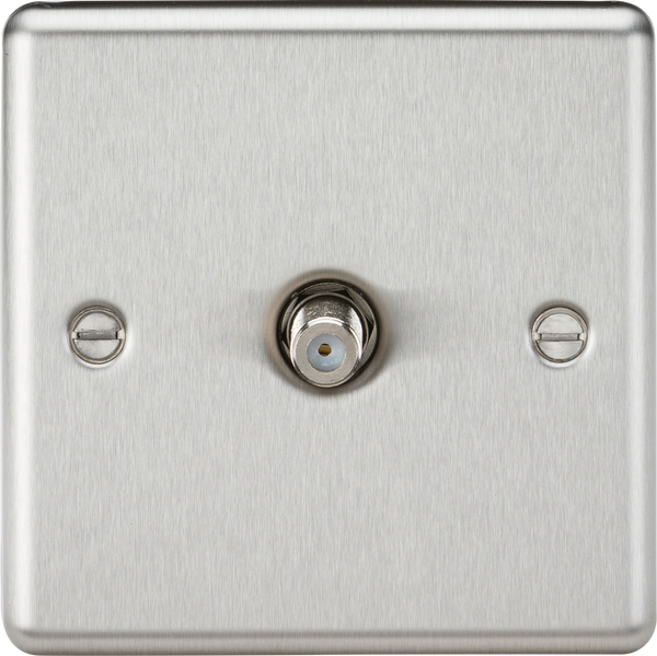 Knightsbridge MLA CL015BC Sat TV Outlet - Rounded Edge Brushed Chrome