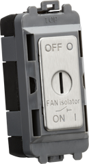 Knightsbridge MLA GDM021BC 10A Fan Isolator Key Switch Module - Brushed Chrome
