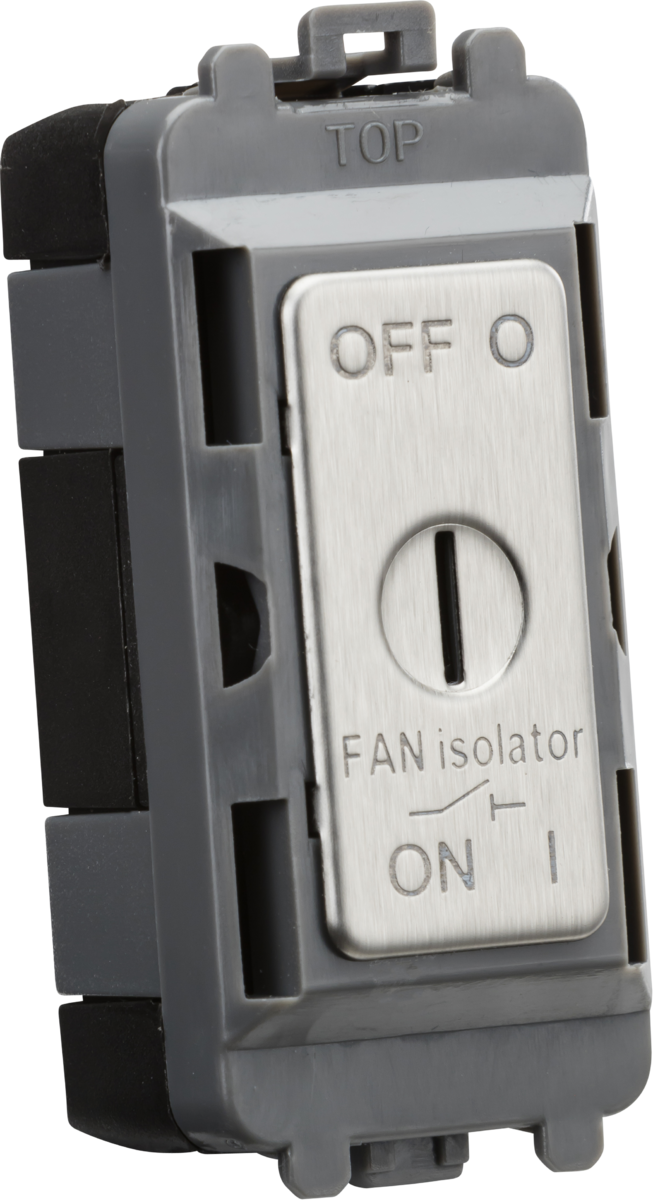 Knightsbridge MLA GDM021BC 10A Fan Isolator Key Switch Module - Brushed Chrome