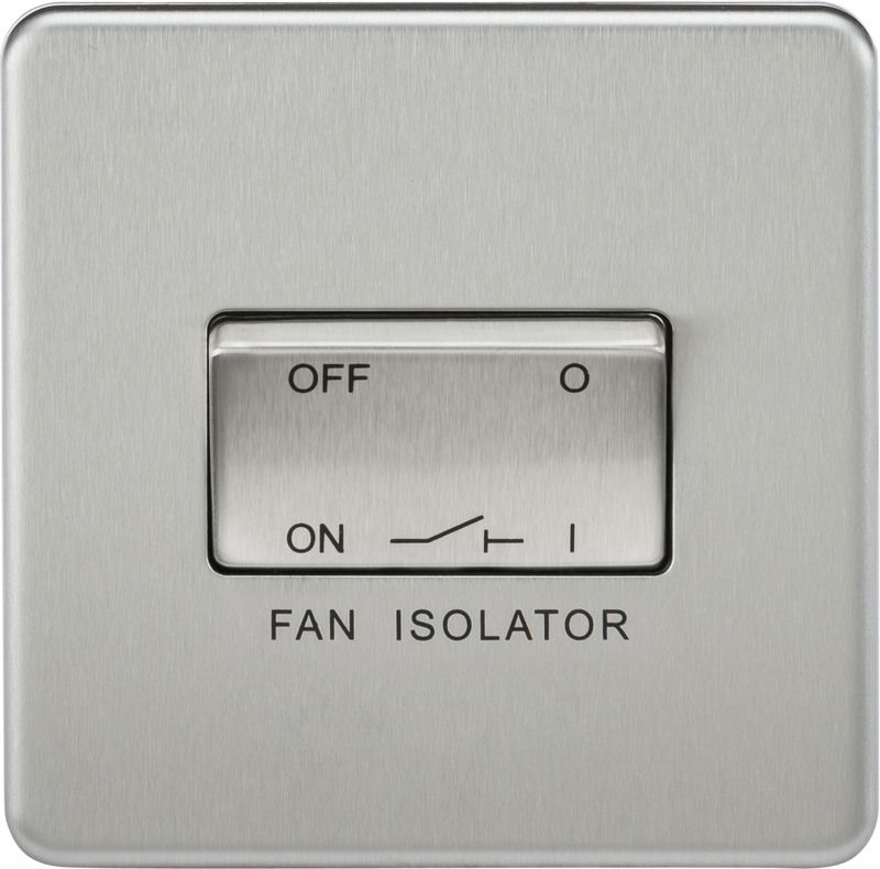 Knightsbridge MLA SF1100BC Screwless 10AX 3 Pole Fan Isolator Switch - Brushed Chrome