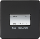 Knightsbridge MLA SF1100MB Screwless 10AX 3 Pole Fan Isolator Switch - Matt Black with Chrome Rocker