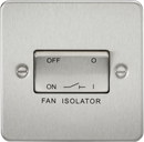 Knightsbridge MLA FP1100BC Flat Plate 10AX 3 Pole Fan Isolator Switch - Brushed Chrome