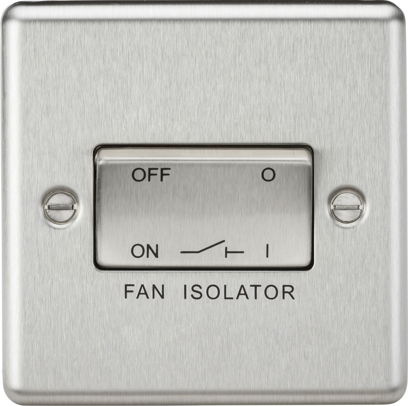 Knightsbridge MLA CL11BC 10AX 3 Pole Fan Isolator Switch - Rounded Edge Brushed Chrome