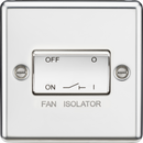 Knightsbridge MLA CL11PC 10AX 3 Pole Fan Isolator Switch - Rounded Edge Polished Chrome