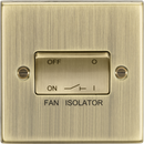 Knightsbridge MLA CS11AB 10AX 3 Pole Fan Isolator Switch - Square Edge Antique Brass