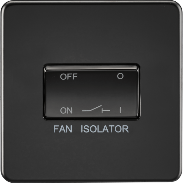 Knightsbridge MLA SF1100MBB Screwless 10AX 3 pole Fan Isolator Switch - Matt Black