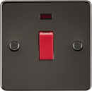 Knightsbridge MLA FP8331NGM Flat Plate 45A 1G DP switch with neon - gunmetal