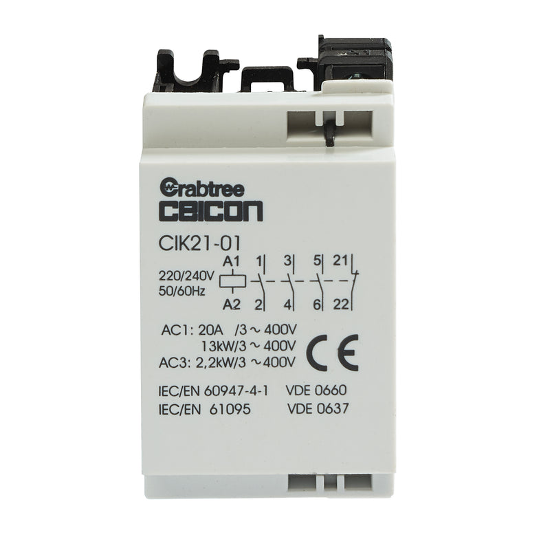 Crabtree CIK21-01 Installation Contactor 20A 3NO 1NC AC-DC