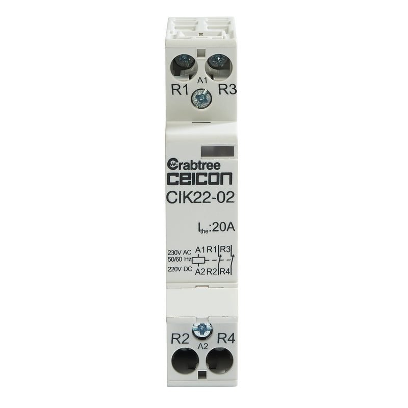 Crabtree CIK22-02 Installation Contactor 20A 0NO 2NC AC-DC