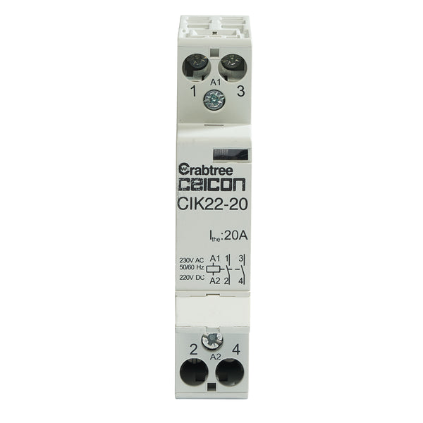 Crabtree CIK22-20 Installation Contactor 20A 2NO 0NC AC-DC