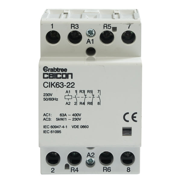Crabtree CIK63-22 Installation Contactor 63A 2NO 2NC AC-DC