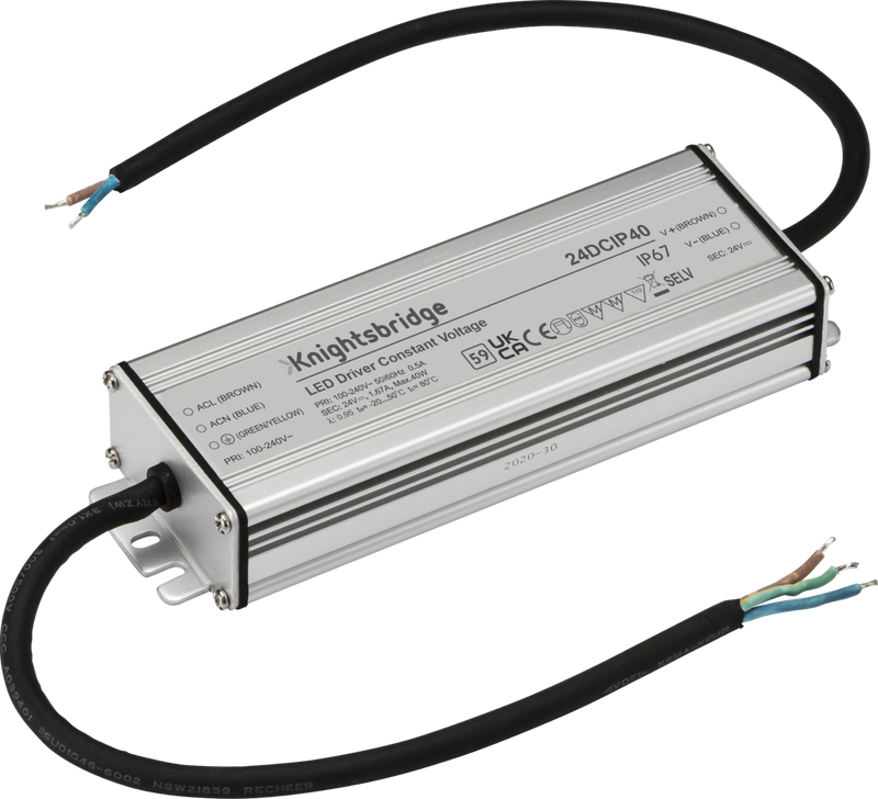 Knightsbridge MLA 24DCIP40 24V IP67 40W DC LED Driver - Constant Voltage