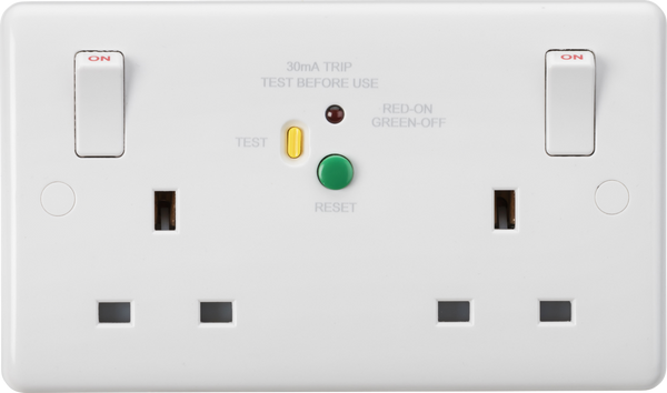 Knightsbridge MLA CU9RCD 13A 2G DP RCD Switched Socket - 30mA (Type A)