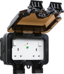 Knightsbridge MLA OP9RCD IP66 13A 2G DP RCD Switched Socket - Type A (30mA)