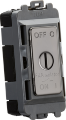 Knightsbridge MLA GDM021BN 10A Fan Isolator Key Switch Module - black nickel