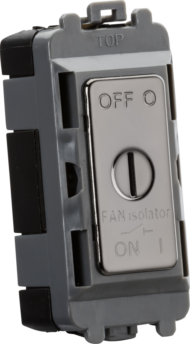 Knightsbridge MLA GDM021BN 10A Fan Isolator Key Switch Module - black nickel