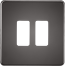 Knightsbridge MLA GDSF002BN Screwless 2G grid faceplate - black nickel