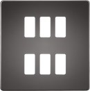 Knightsbridge MLA GDSF006BN Screwless 6G grid faceplate - black nickel