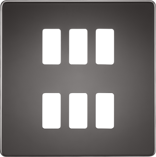 Knightsbridge MLA GDSF006BN Screwless 6G grid faceplate - black nickel