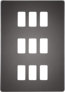 Knightsbridge MLA GDSF009BN Screwless 9G grid faceplate - black nickel