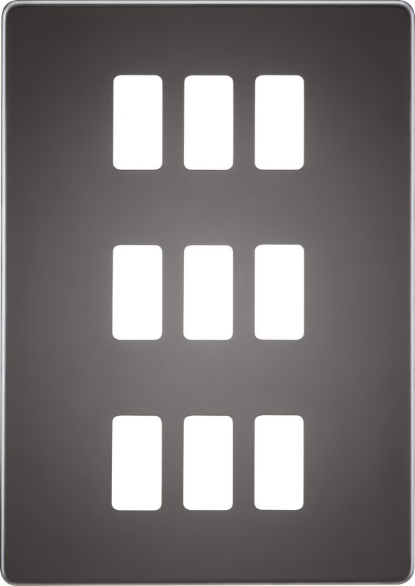 Knightsbridge MLA GDSF009BN Screwless 9G grid faceplate - black nickel