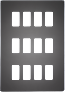 Knightsbridge MLA GDSF012BN Screwless 12G grid faceplate - black nickel