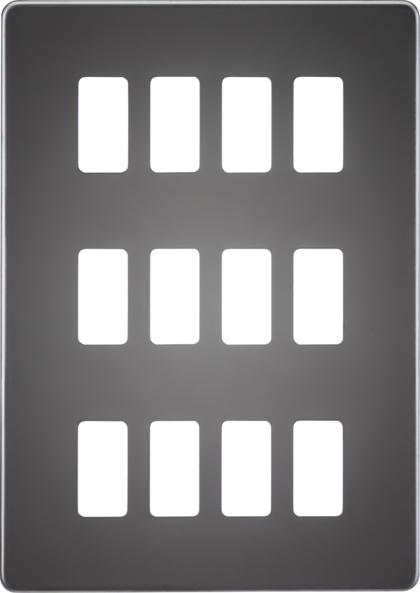 Knightsbridge MLA GDSF012BN Screwless 12G grid faceplate - black nickel