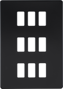 Knightsbridge MLA GDSF009MB Screwless 9G grid faceplate - matt black