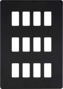 Knightsbridge MLA GDSF012MB Screwless 12G grid faceplate - matt black