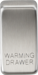 Knightsbridge MLA GDWARMBC Switch cover "marked WARMING DRAWER" - brushed chrome