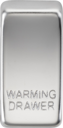Knightsbridge MLA GDWARMPC Switch cover "marked WARMING DRAWER" - polished chrome