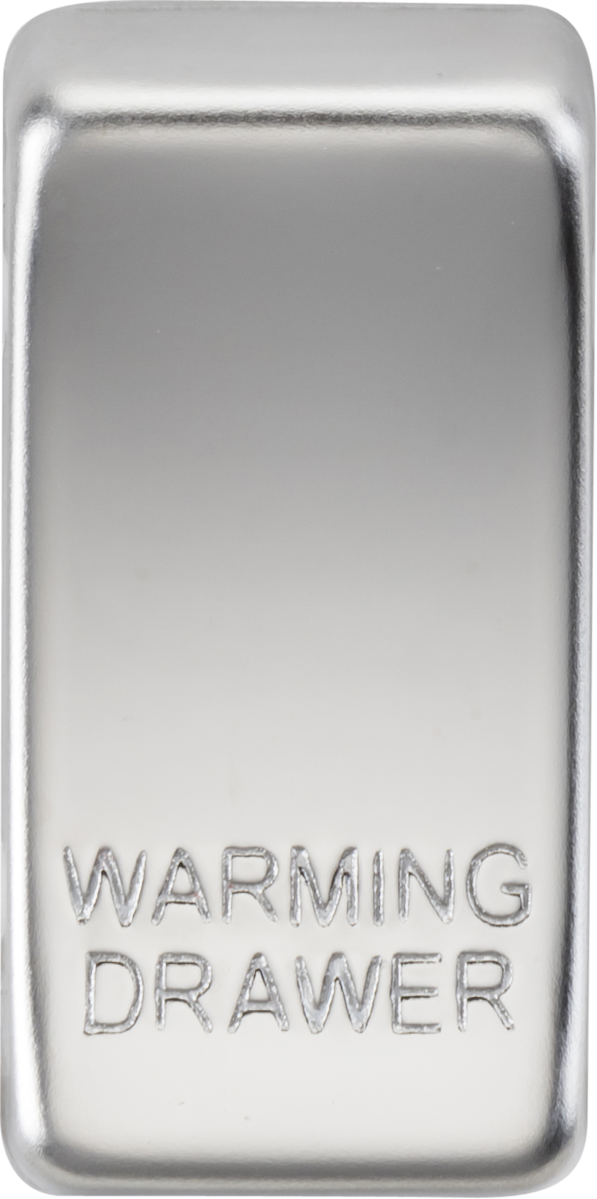 Knightsbridge MLA GDWARMPC Switch cover "marked WARMING DRAWER" - polished chrome