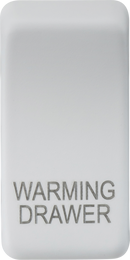 Knightsbridge MLA GDWARMMW Switch cover "marked WARMING DRAWER" - matt white