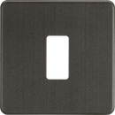 Knightsbridge MLA GDSF001SB Screwless 1G grid faceplate - smoked bronze