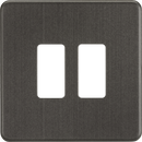 Knightsbridge MLA GDSF002SB Screwless 2G grid faceplate - smoked bronze