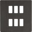Knightsbridge MLA GDSF006SB Screwless 6G grid faceplate - smoked bronze