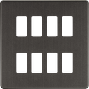Knightsbridge MLA GDSF008SB Screwless 8G grid faceplate - smoked bronze