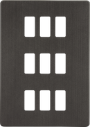 Knightsbridge MLA GDSF009SB Screwless 9G grid faceplate - smoked bronze