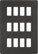 Knightsbridge MLA GDSF012SB Screwless 12G grid faceplate - smoked bronze