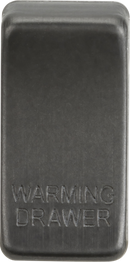 Knightsbridge MLA GDWARMSB Switch cover "marked WARMING DRAWER" - smoked bronze