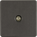 Knightsbridge MLA SF0100SB Screwless 1G TV Outlet (Non-Isolated) - Smoked Bronze