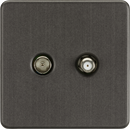 Knightsbridge MLA SF0140SB Screwless TV & SAT TV Outlet (Isolated) - Smoked Bronze