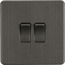 Knightsbridge MLA SF3000SB Screwless 10AX 2G 2-Way Switch - Smoked Bronze