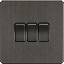 Knightsbridge MLA SF4000SB Screwless 10AX 3G 2-Way Switch - Smoked Bronze