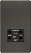 Knightsbridge MLA SF8900SB Screwless 115V/230V Dual Voltage Shaver Socket - Smoked Bronze