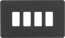 Knightsbridge MLA GDSF004AT Screwless 4G grid faceplate - anthracite