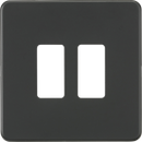 Knightsbridge MLA GDSF002AT Screwless 2G grid faceplate - anthracite