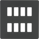 Knightsbridge MLA GDSF008AT Screwless 8G grid faceplate - anthracite
