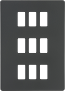Knightsbridge MLA GDSF009AT Screwless 9G grid faceplate - anthracite